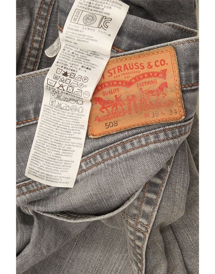Męskie jeansy Levi's 508 Tapered W36 L34 Szara bawełna