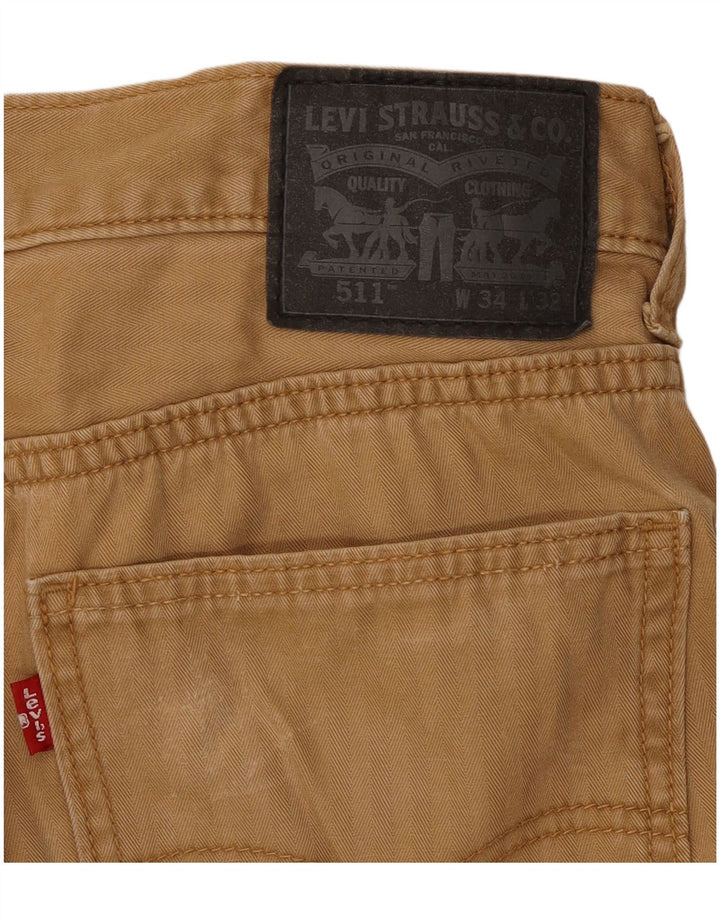 Męskie spodnie na co dzień Levi's 511 Slim W34 L29 Brązowe