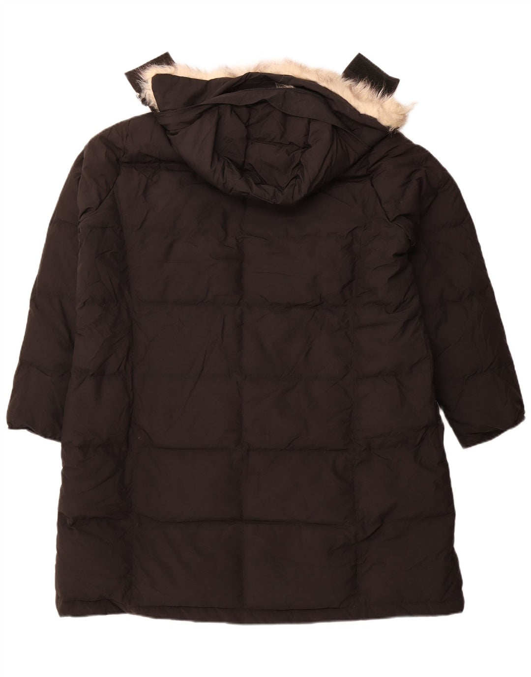 L.L.BEAN Damski, oversize'owy, ocieplany płaszcz z kapturem UK 18 XL, czarny poliester