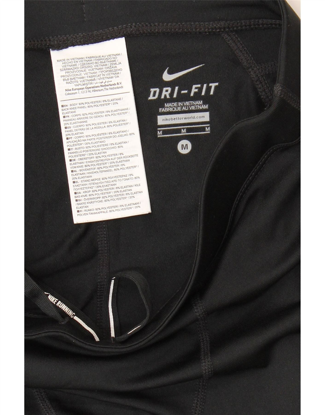 Damskie legginsy Nike Dri Fit UK 12, średni czarny poliester
