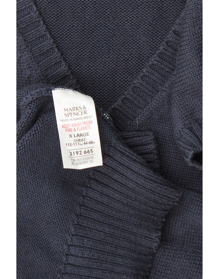 Marks & Spencer Męski podkoszulek XL z kamizelką XL, granatowy, bawełniany