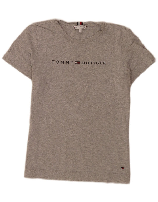 Damska koszulka graficzna Tommy Hilfiger Top UK 8 Small Grey Flecked