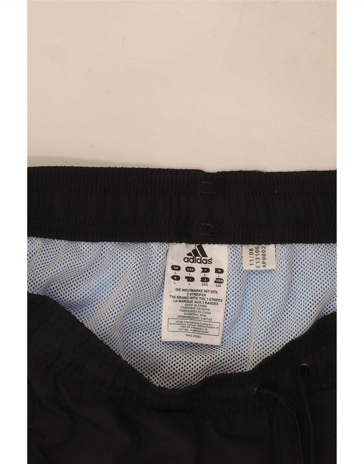 Męskie spodenki kąpielowe Adidas, duże, czarne, z blokami kolorów, poliestrowe