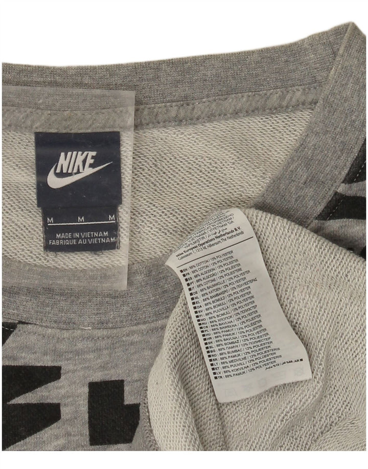 Damska bluza z grafiką NIKE, UK 14, średnia szara bawełna