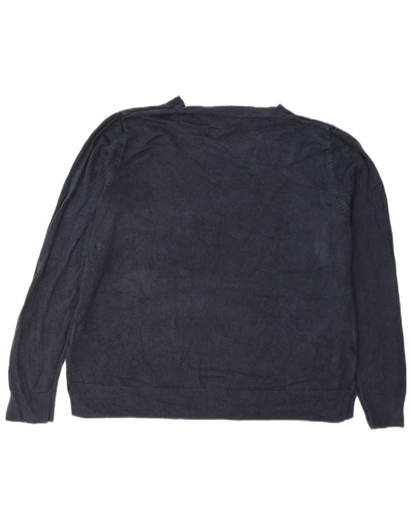 Marks & Spencer Damski sweter z dekoltem w łódkę UK 18 XL Granatowy akryl