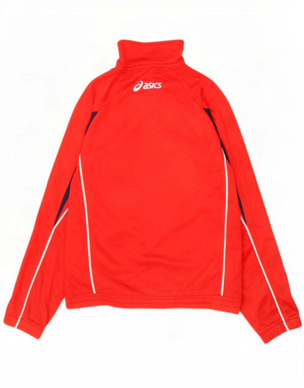 Męska kurtka dresowa Asics z grafiką XL, poliester w kolorze czerwonym