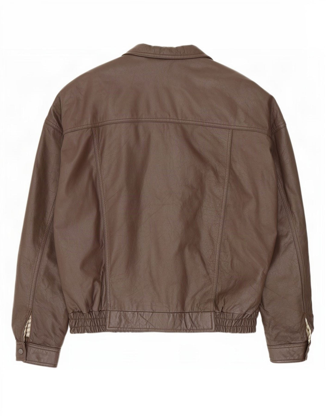 Męska kurtka skórzana typu bomber w stylu vintage IT 58 4XL brązowa