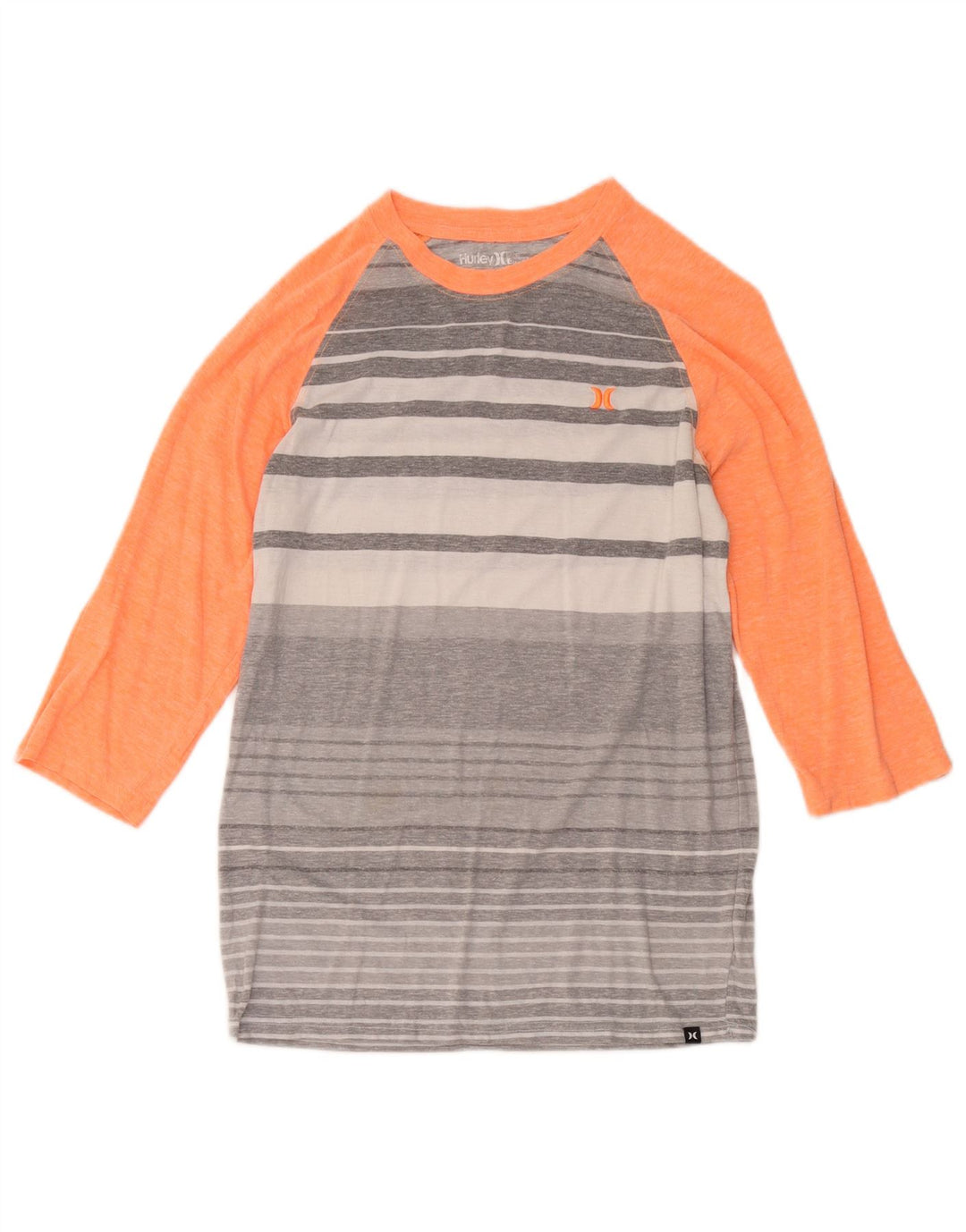 Damski top Hurley Premium Fit z rękawem 3/4, UK 10, mały, szary, poliestrowy w paski