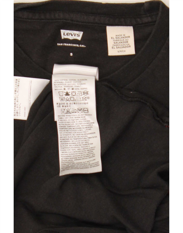 Męski T-shirt z grafiką Levi's, mały, czarny, bawełniany