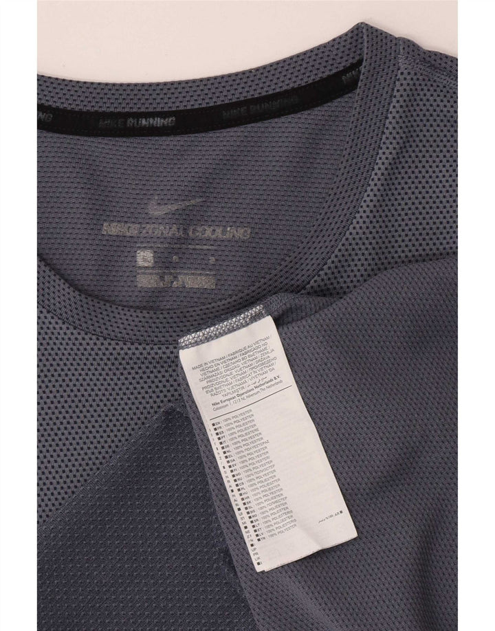 Męski T-shirt z krótkim rękawem Nike, duży, niebieski, nakrapiany poliester