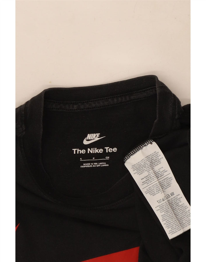 Męski T-shirt z grafiką Nike, mały, czarny, bawełniany