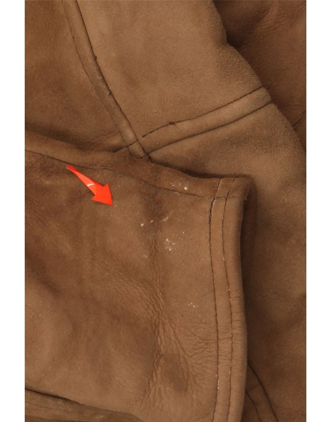 Vintage męski płaszcz z owczej skóry, dwurzędowy IT 52 XL, brązowy