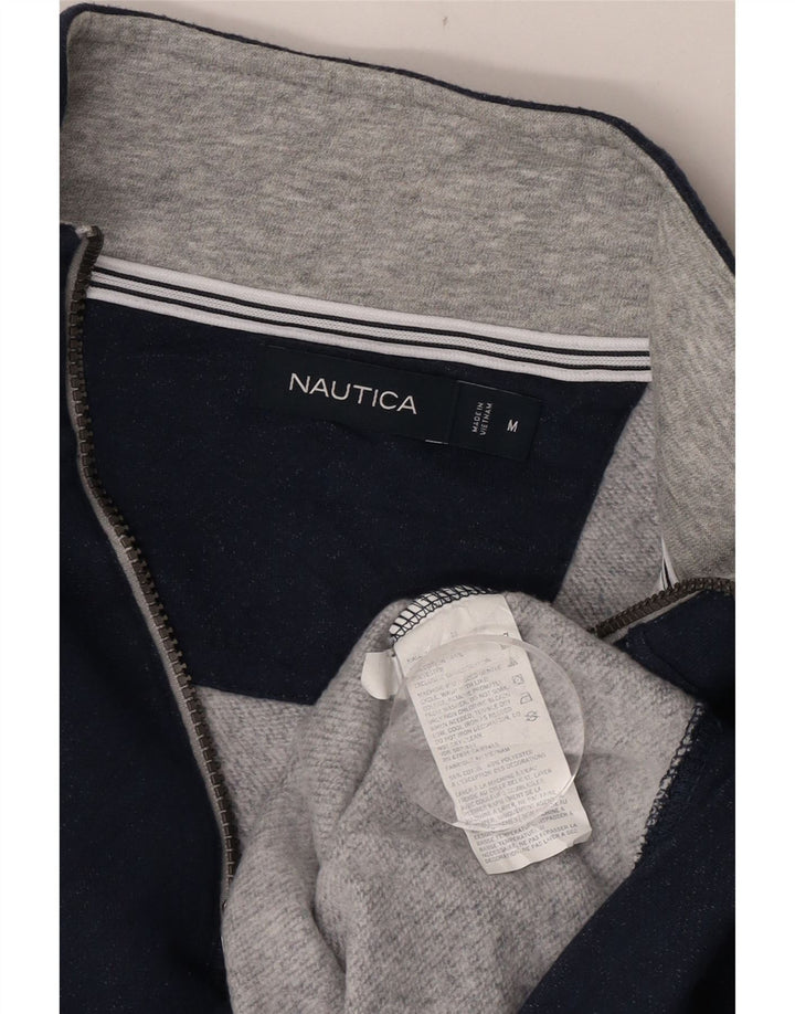 Męski sweter Nautica z zamkiem błyskawicznym, średni granatowy, bawełniany