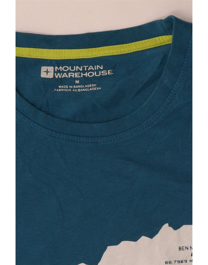 Męska koszulka z grafiką Mountain Warehouse, bawełniana, w kolorze średniego błękitu