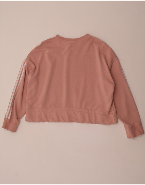 Damska bluza Adidas Crop Jumper UK 22 3XL Różowa bawełna