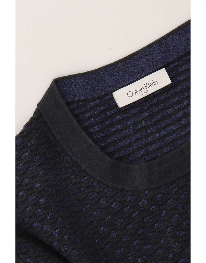 Męski sweter Calvin Klein z okrągłym dekoltem, mały, granatowy