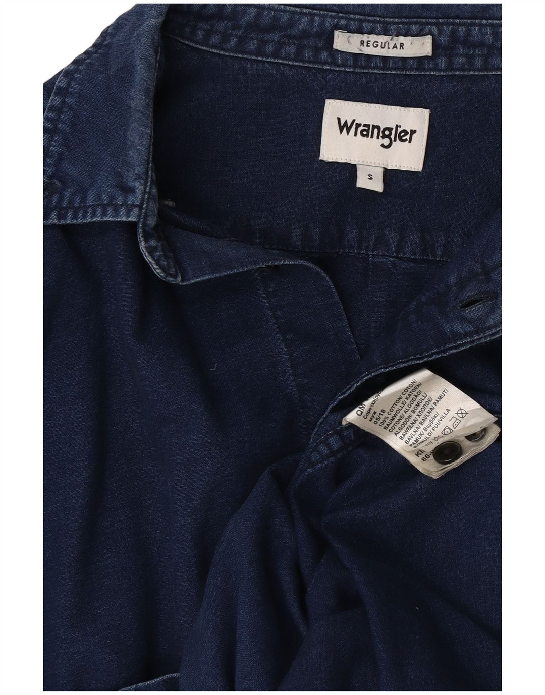 Męska koszula dżinsowa Wrangler, mała, granatowa, bawełniana
