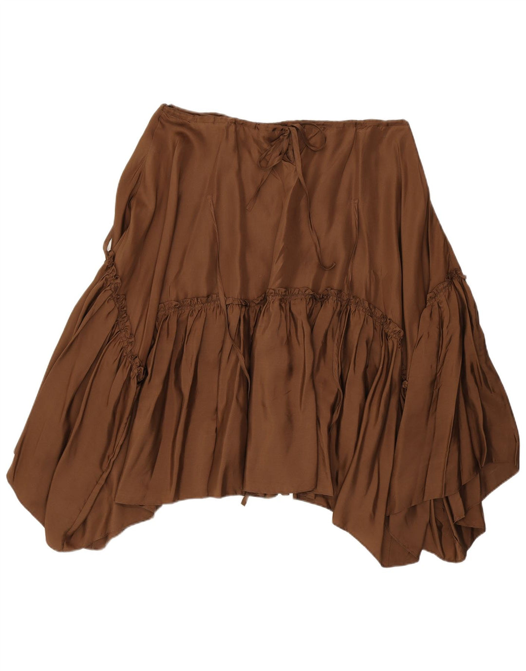 BCBGMAXAZRIA Damska asymetryczna spódnica Średnia W30 Brązowy jedwab