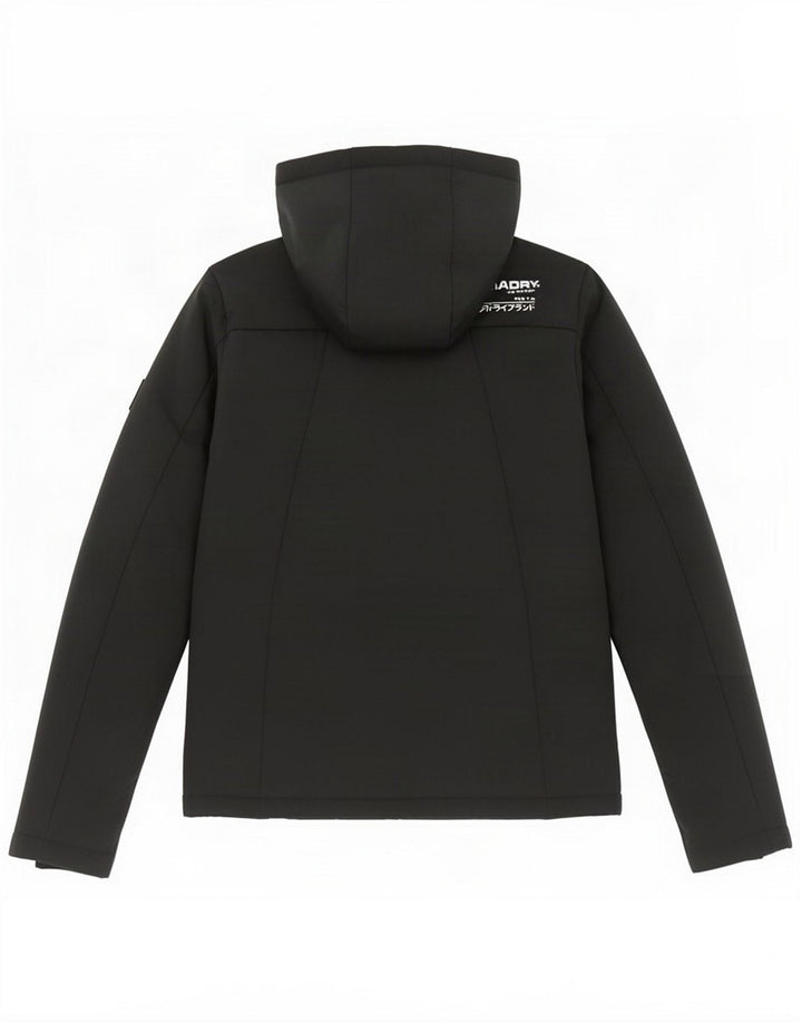 Superdry damska kurtka wiatrówka z kapturem UK 10 mała czarna poliester