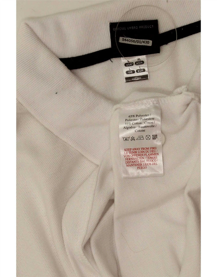 Męska koszulka polo Umbro, duża, biała, poliestrowa