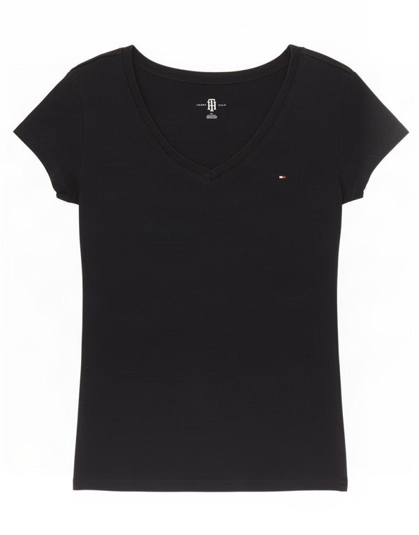 T-shirt damski Tommy Hilfiger Top UK 8 Small, czarny, bawełniany