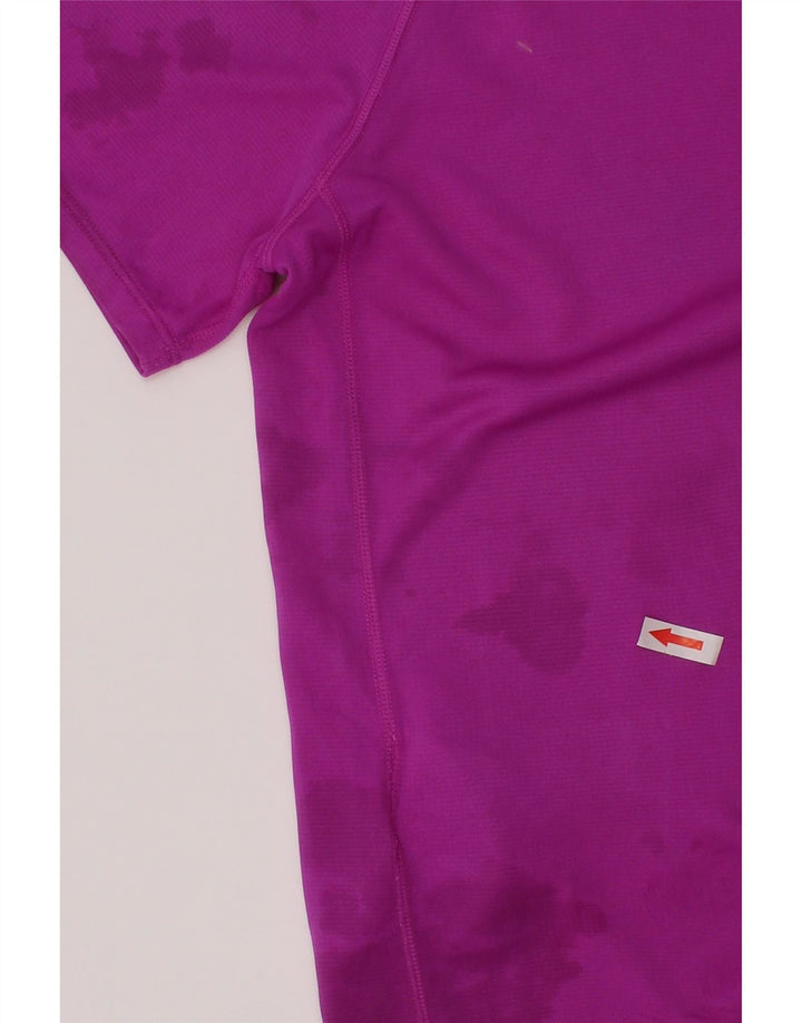 T-shirt chłopięcy Asics 10-11 lat, mały, fioletowy, poliestrowy w paski