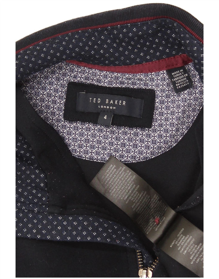 Męski sweter Ted Baker z zamkiem błyskawicznym, rozmiar 4, duży, granatowy, poliester