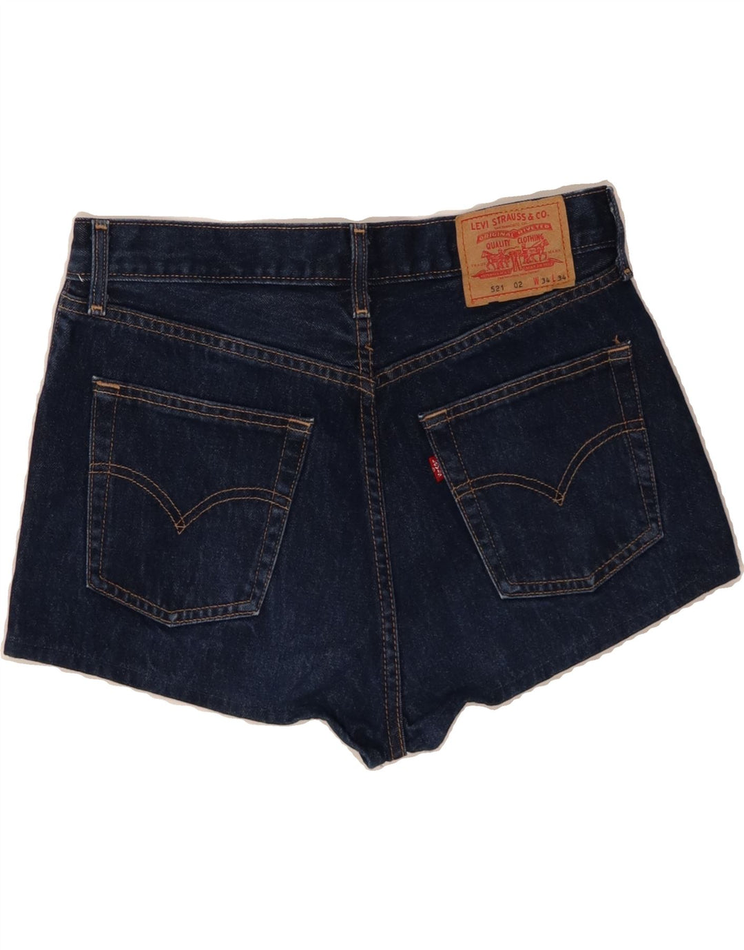 LEVI'S Womens 521 Denim Shorts W34 Large Blue Cotton Vintage Levi's and Second-Hand Levi's from Messina Hembry 