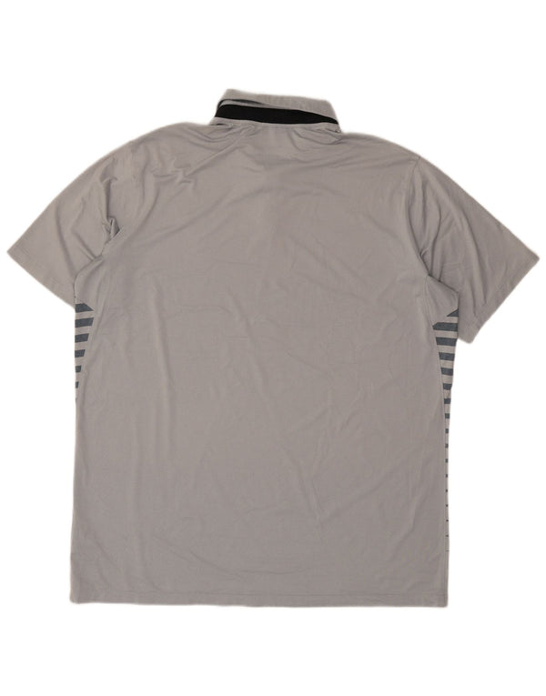 Męska koszulka polo Nike Dri Fit XL, szara, poliestrowa w paski
