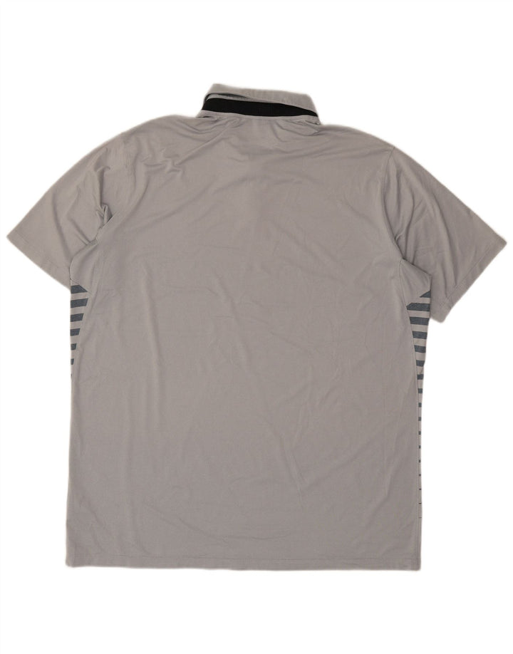 Męska koszulka polo Nike Dri Fit XL, szara, poliestrowa w paski