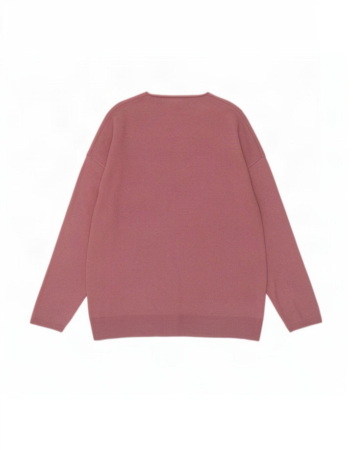 Męski sweter Massimo Dutti z dekoltem w łódkę, duży, różowy, wełniany