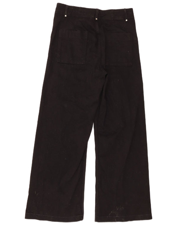 Damskie spodnie codzienne z szerokimi nogawkami Zara EU 44 XL W34 L30 Czarna bawełna