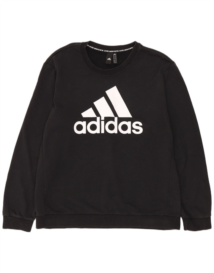 Męska bluza Adidas z grafiką o regularnym kroju, XL, czarna, bawełniana