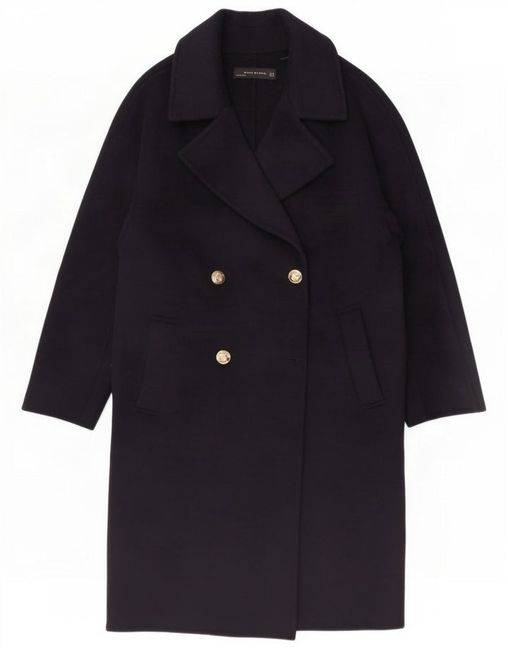 Dwurzędowy płaszcz damski Zara UK 14 Medium Navy Blue