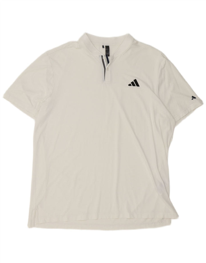 Męska koszulka polo Adidas XL, biała, poliestrowa