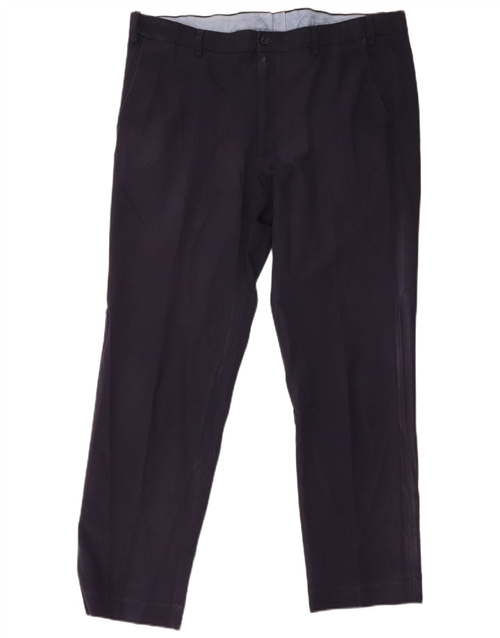 Męskie spodnie garniturowe Marks & Spencer Straight Regular W38 L31 Granatowe