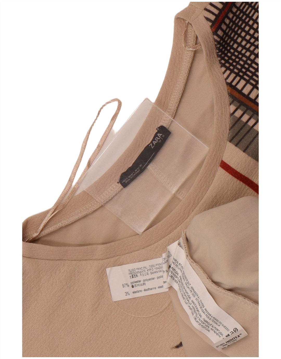 Damska sukienka oversize Zara typu shift UK 16, duży, beżowy, kwiatowy poliester