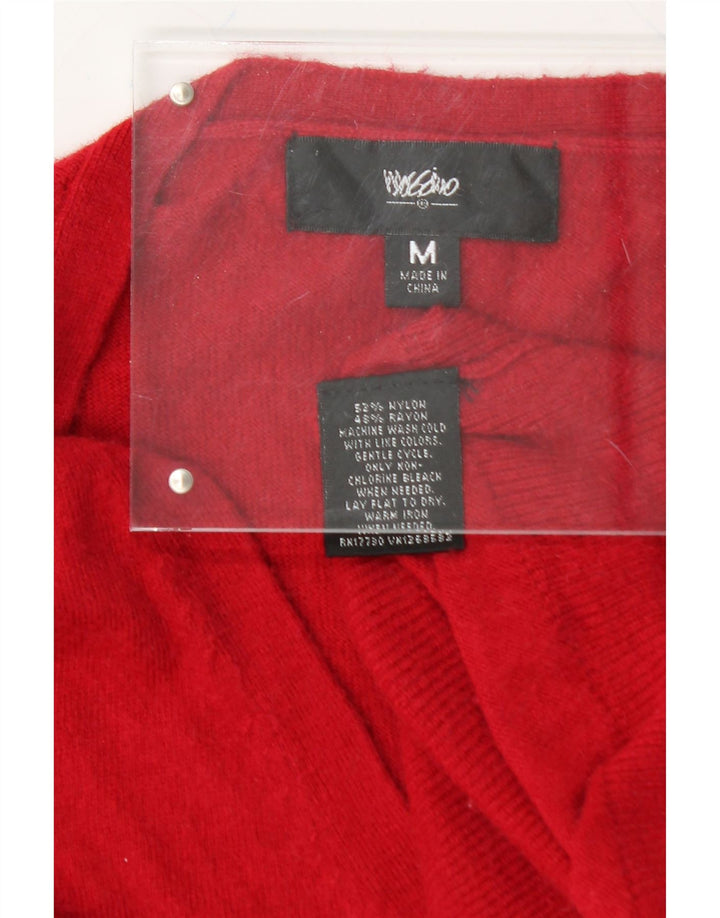 MOSSIMO Womens 3/4 Sleeve Cardigan Sweater UK 12 Medium Red Nylon Vintage Mossimo and Second-Hand Mossimo from Messina Hembry 