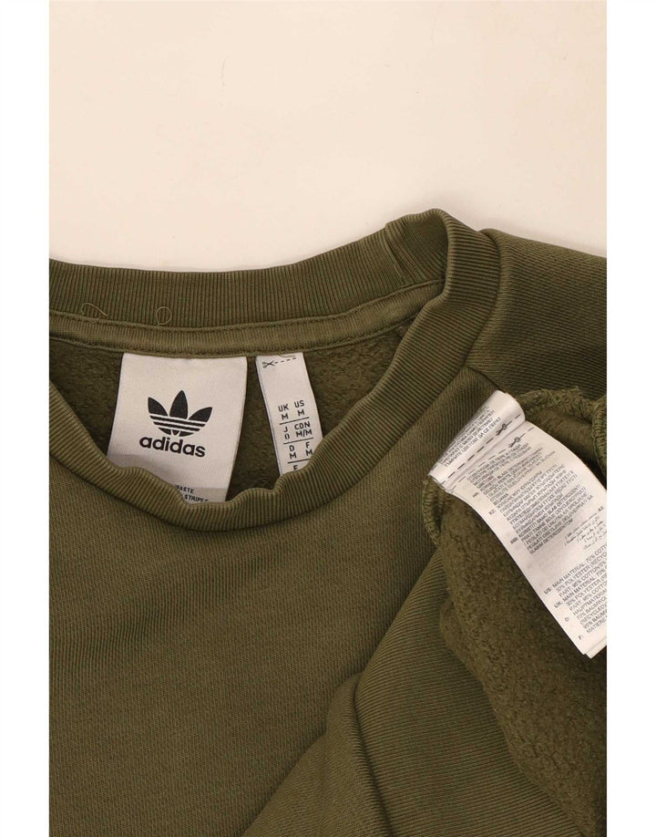 Adidas Męska bluza sweterkowa, średnia khaki, bawełniana