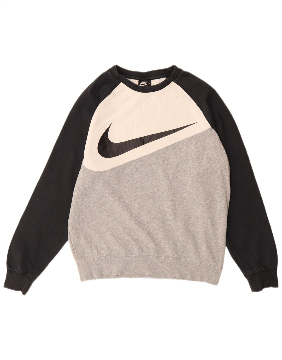 Męska bluza Nike z grafiką, bawełniana, średnioszara, z blokami kolorów