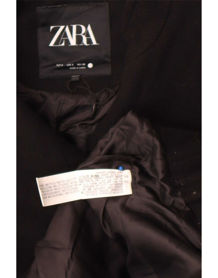 Damska kurtka bomberka oversize Zara UK 10, mała czarna wełniana