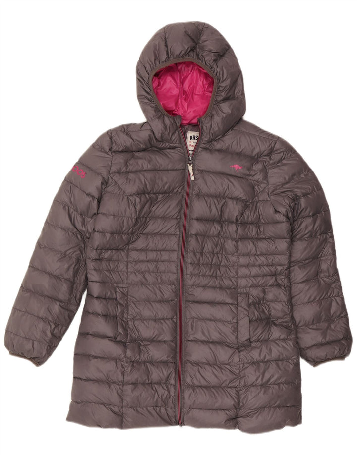 Damska ocieplana kurtka z kapturem Kangury UK 18 XL Szary poliamid