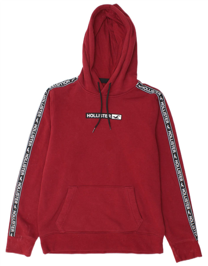 HOLLISTER Mens Graphic Hoodie Jumper Large Red