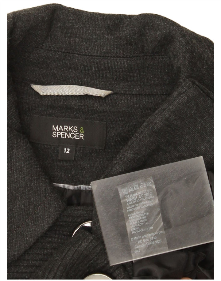 Marks & Spencer Damska marynarka z 3/4 rękawami i 3 guzikami, UK 12, średnioszara