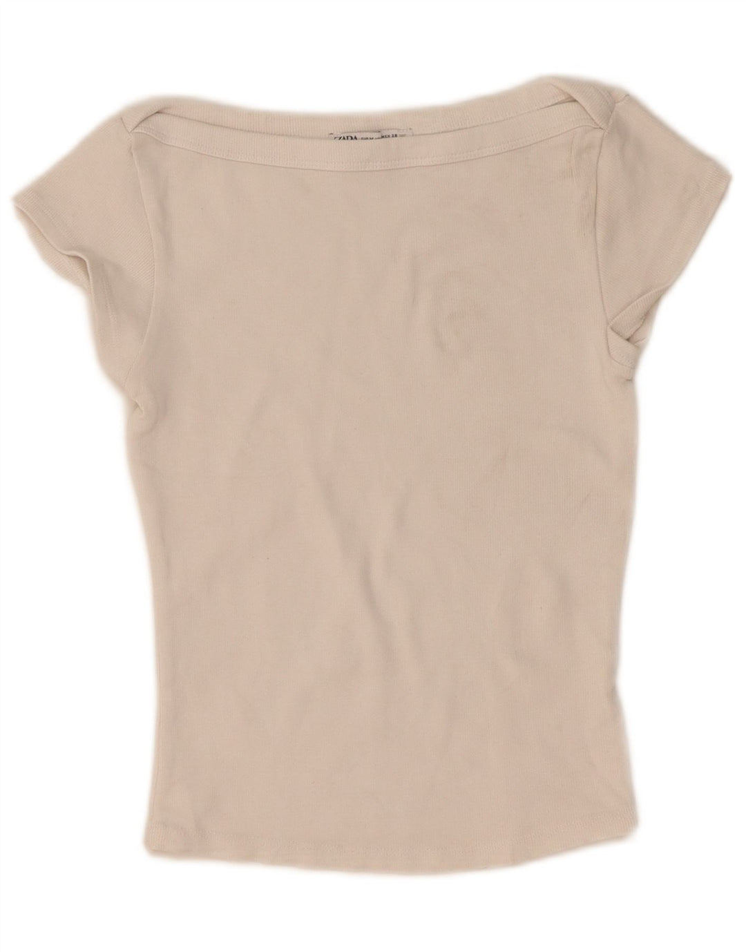 Damski T-shirt Zara Crop Top UK 12 Średni Biały