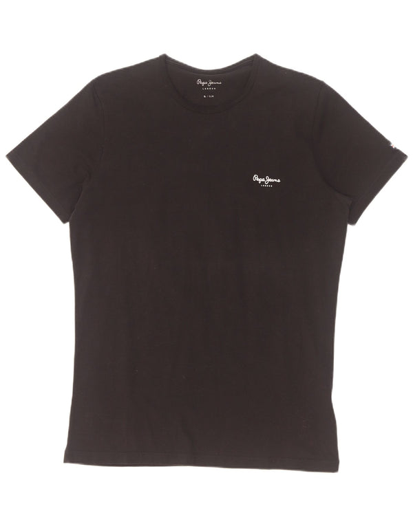 Męska koszulka męska slim fit PEPE Jeans XL, czarna, bawełniana
