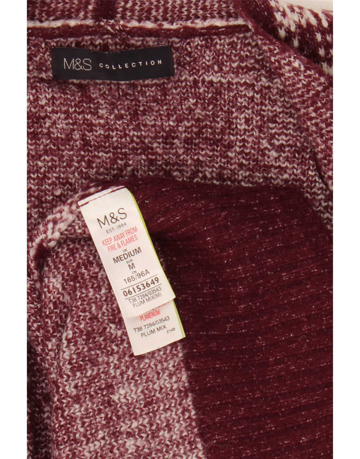 Marks & Spencer Damski sweter o przedłużonym fasonie, UK 12, średni burgund
