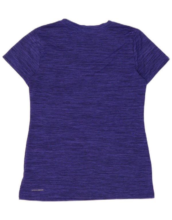 Reebok Womens Speedwick T-Shirt Top UK 10 Small Blue Flecked Polyester