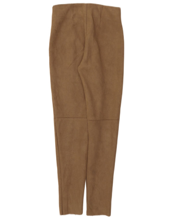 Damskie spodnie Skinny Casual Zara XS W24 L27 Brązowy poliester