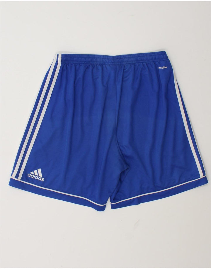 Męskie spodenki sportowe Adidas Climalite, duże, niebieskie, poliestrowe